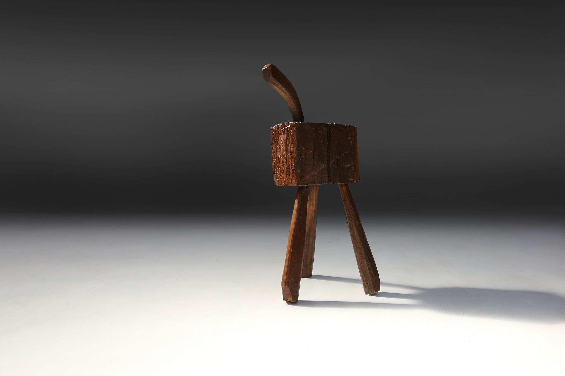 Rustic Handmade oak Stool, France, 19th Centurythumbnail